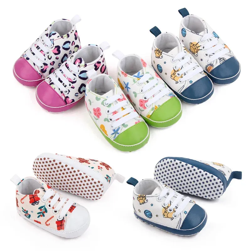 0-18M Baby Girls Flower Leopard Print Shoe