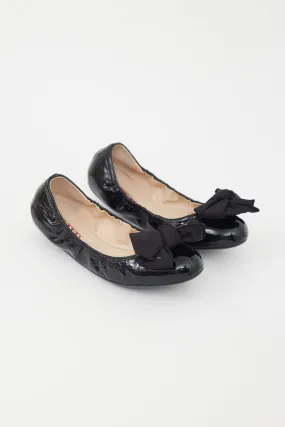 Black Patent Leather Bow Ballet Flat