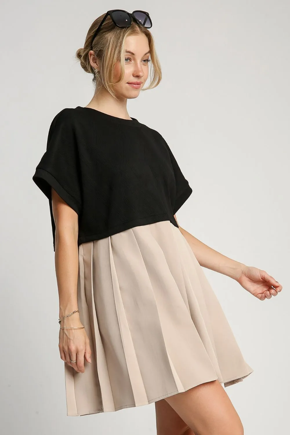 Casual Round Neck Pleated dress