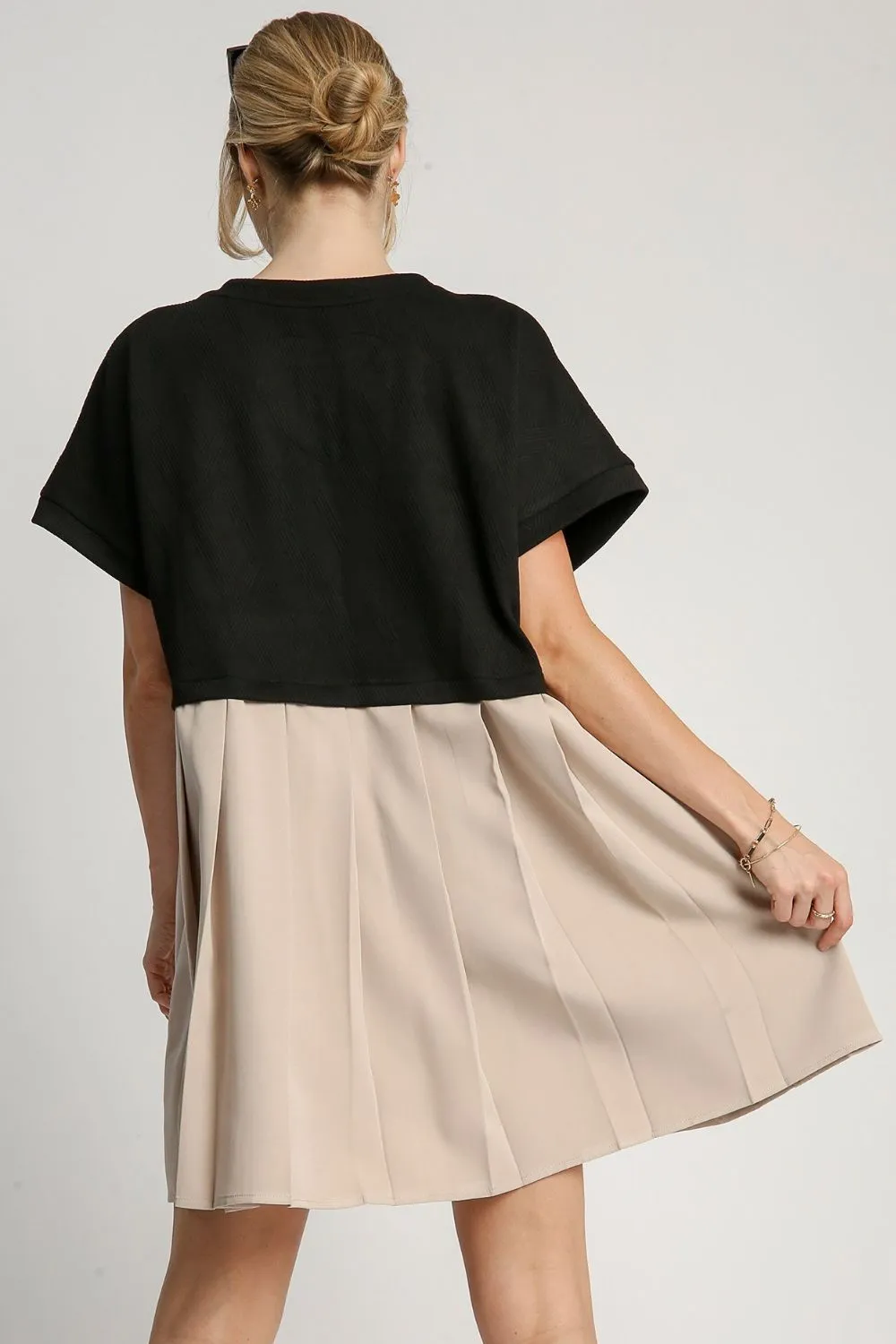 Casual Round Neck Pleated dress