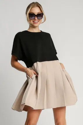 Casual Round Neck Pleated dress