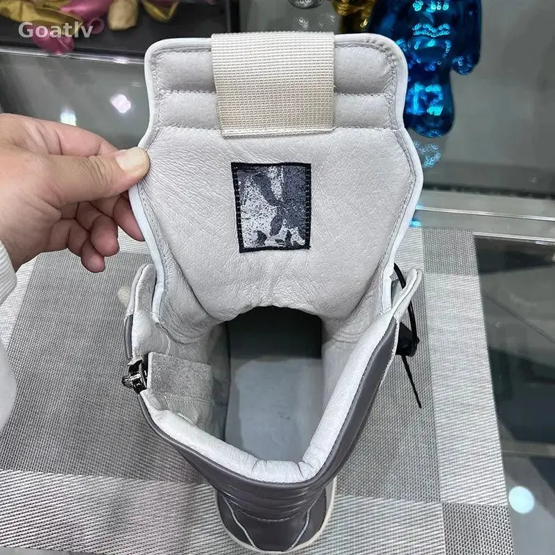 Casual Shoes Men High Top Gray Genuine Leather Luxury Trainers Women Geobasket Jumbo Lace Up Designer Sneaker Flats Ankle Boots