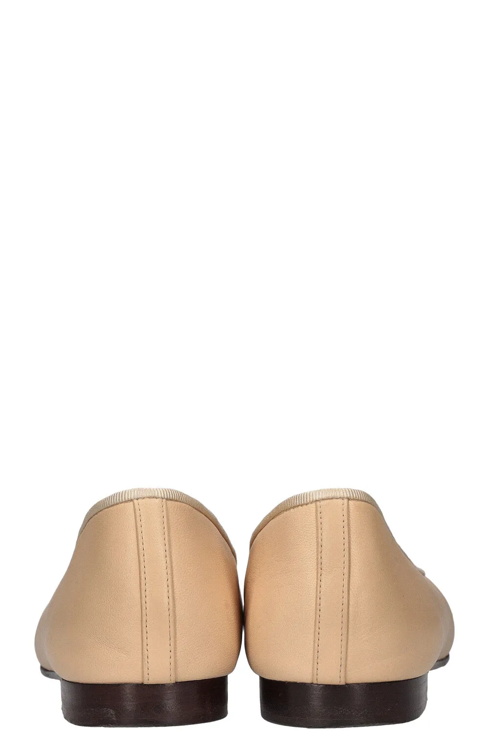 CHANEL Classic Ballet Flat Beige Black