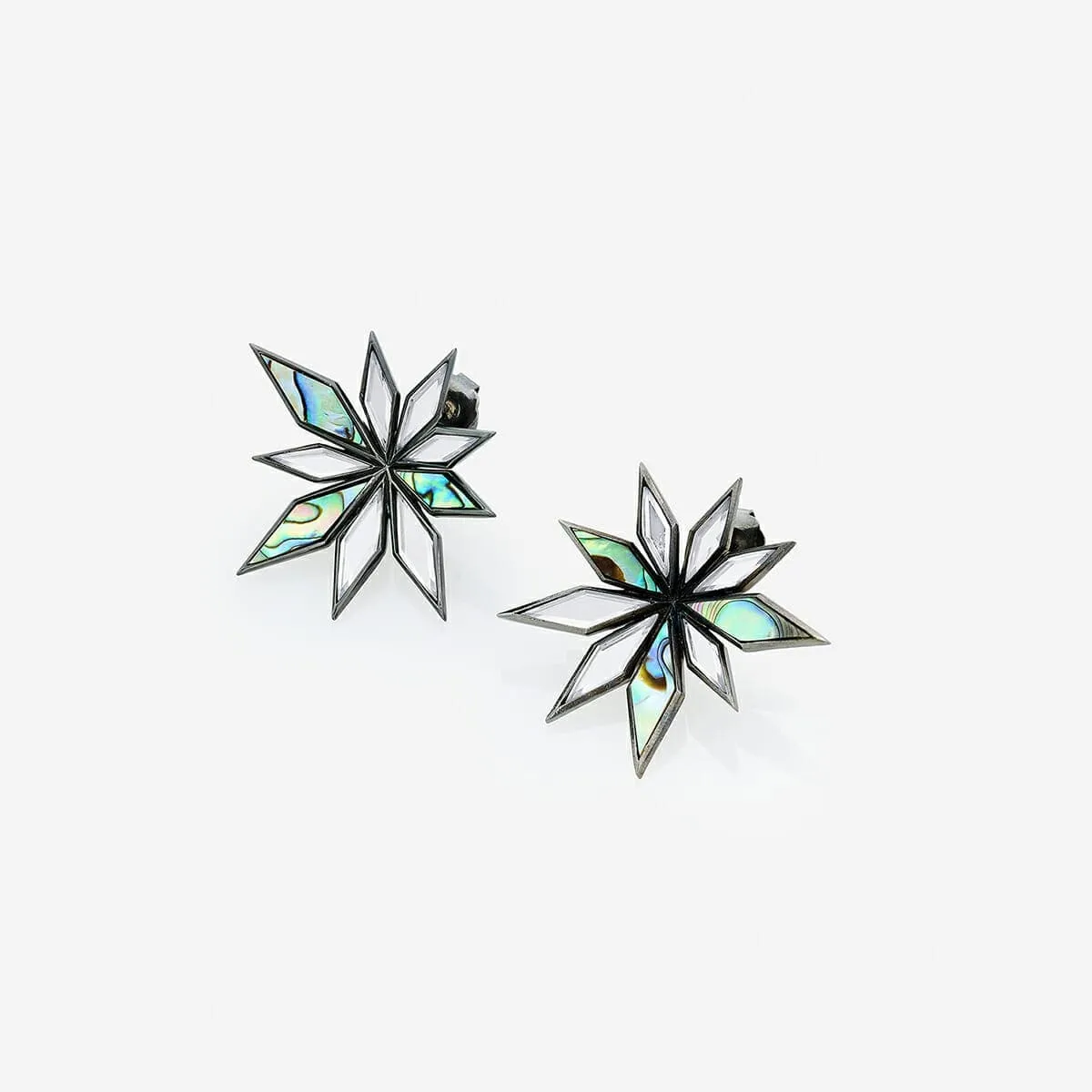 Demi Goddess Abstract Mirror Flower Stud Earrings