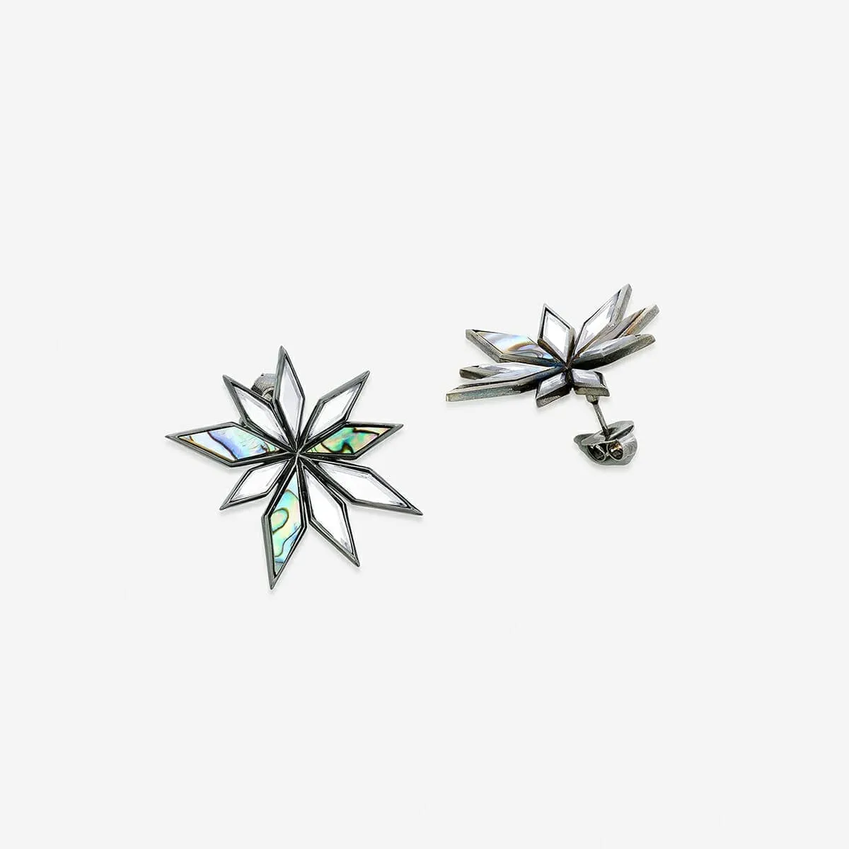 Demi Goddess Abstract Mirror Flower Stud Earrings