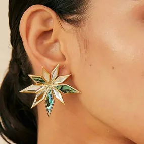 Demi Goddess Abstract Mirror Flower Stud Earrings