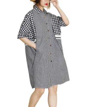 ellazhu V-Neck Shirt Dresses GA2249