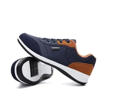 Fashion Light Sports Casual Men Shoes Autumn New Lace-Up Shoes Microfiber Leather Casual Shoes FLats Sneakers
