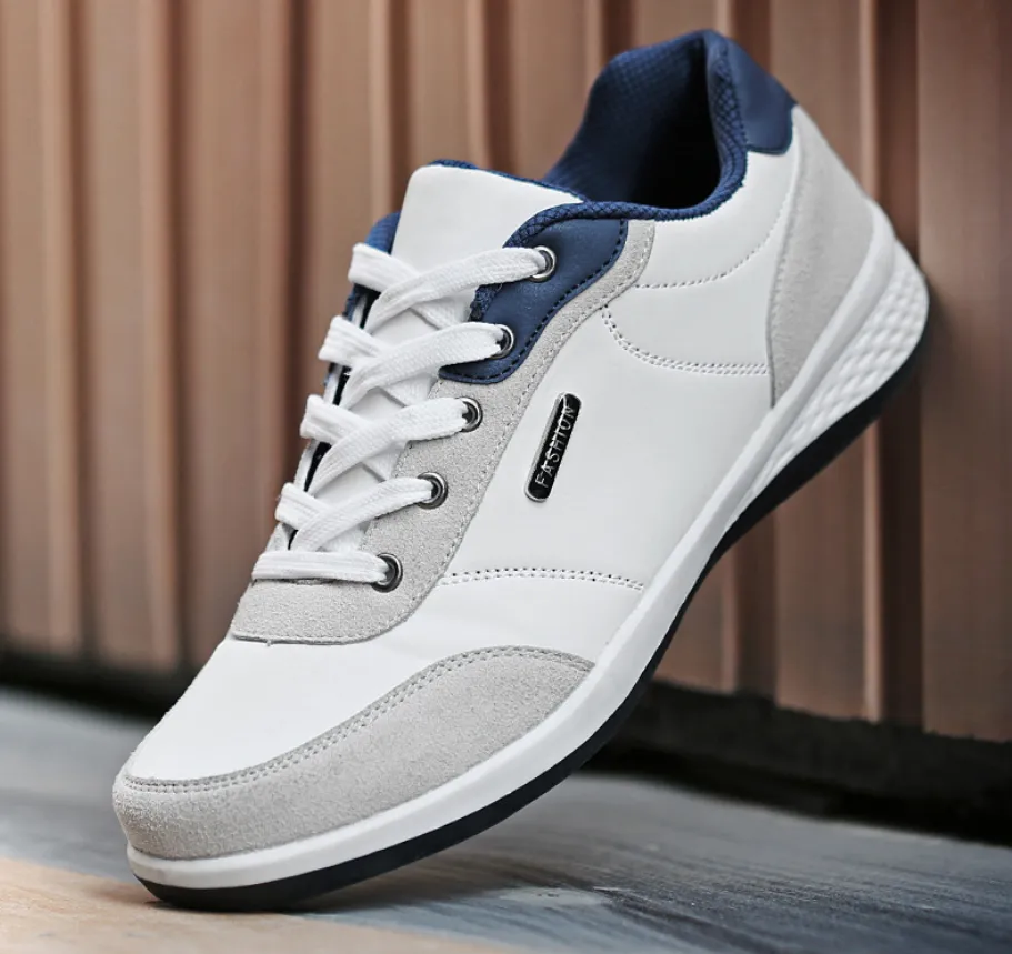 Fashion Light Sports Casual Men Shoes Autumn New Lace-Up Shoes Microfiber Leather Casual Shoes FLats Sneakers