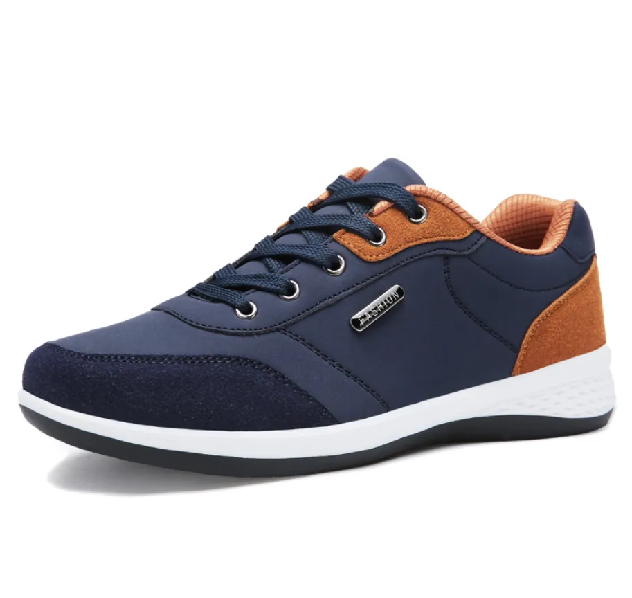 Fashion Light Sports Casual Men Shoes Autumn New Lace-Up Shoes Microfiber Leather Casual Shoes FLats Sneakers
