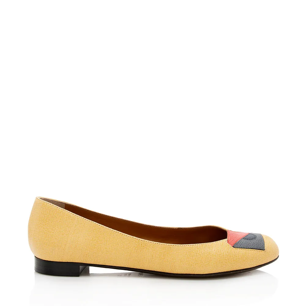 Fendi Leather Monster Ballet Flats - Size 7.5 / 37.5 (SHF-18366)