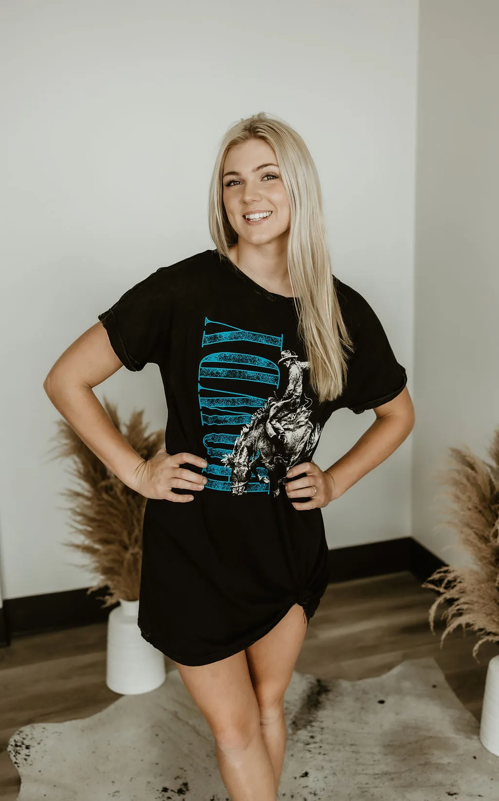 Howdy Ride & Relax Vintage Wash Oversized Tee Dress