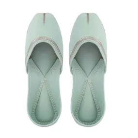 Mint Green Jutti | Exquisitely Crafted | Summery Casual  Day Wear