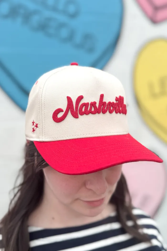Nashville Chain Stitch Snapback in Red