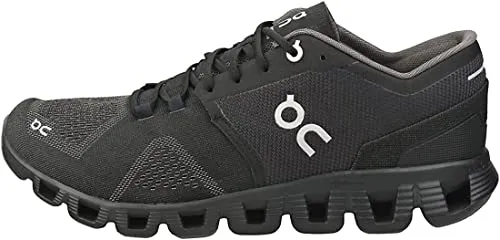 ON Men's Cloud X Sneakers, Black/Asphalt, 12.5 Medium US