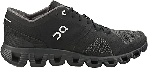 ON Men's Cloud X Sneakers, Black/Asphalt, 12.5 Medium US