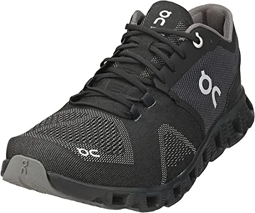 ON Men's Cloud X Sneakers, Black/Asphalt, 12.5 Medium US