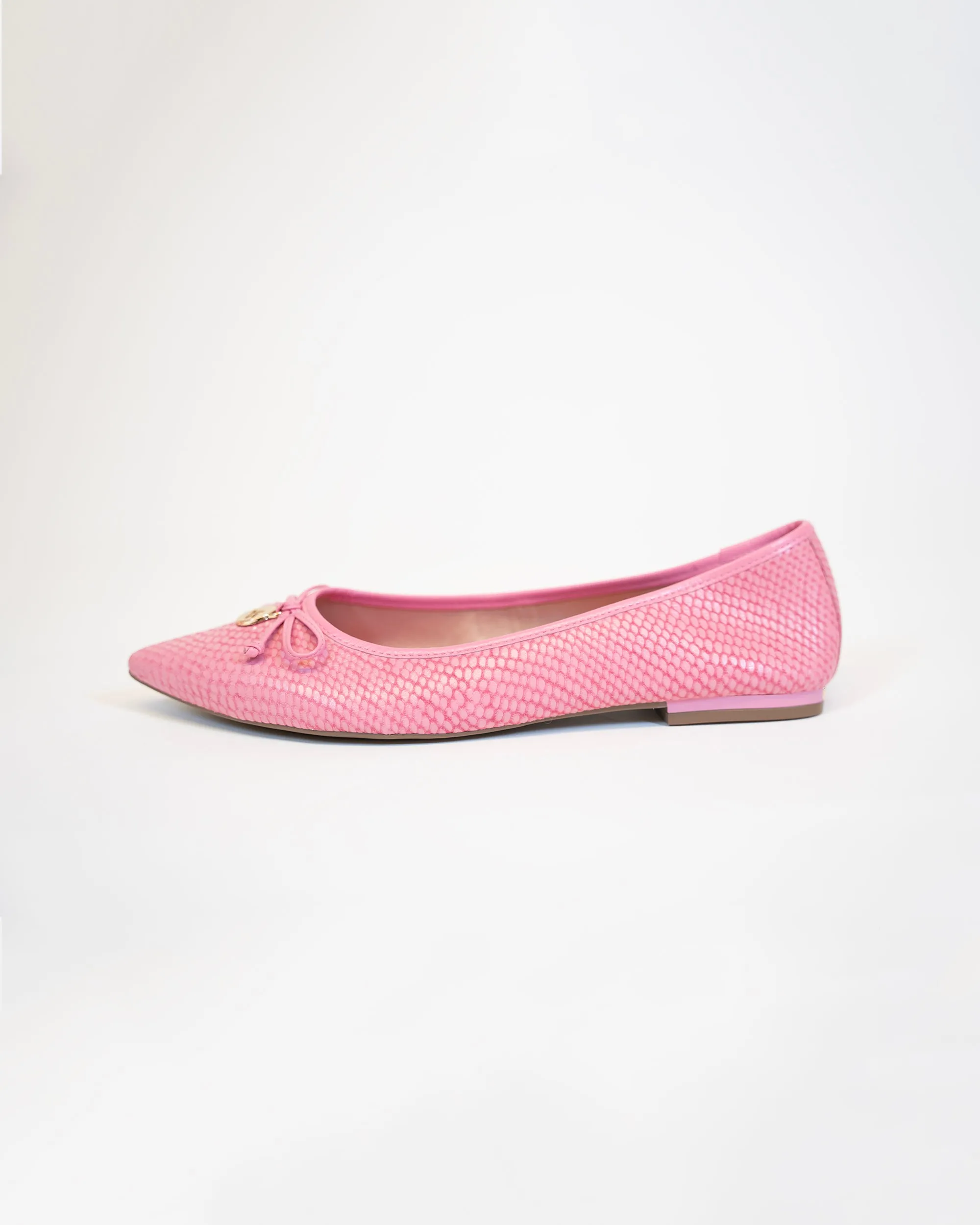 Pink Bow Front Ballerina Flat