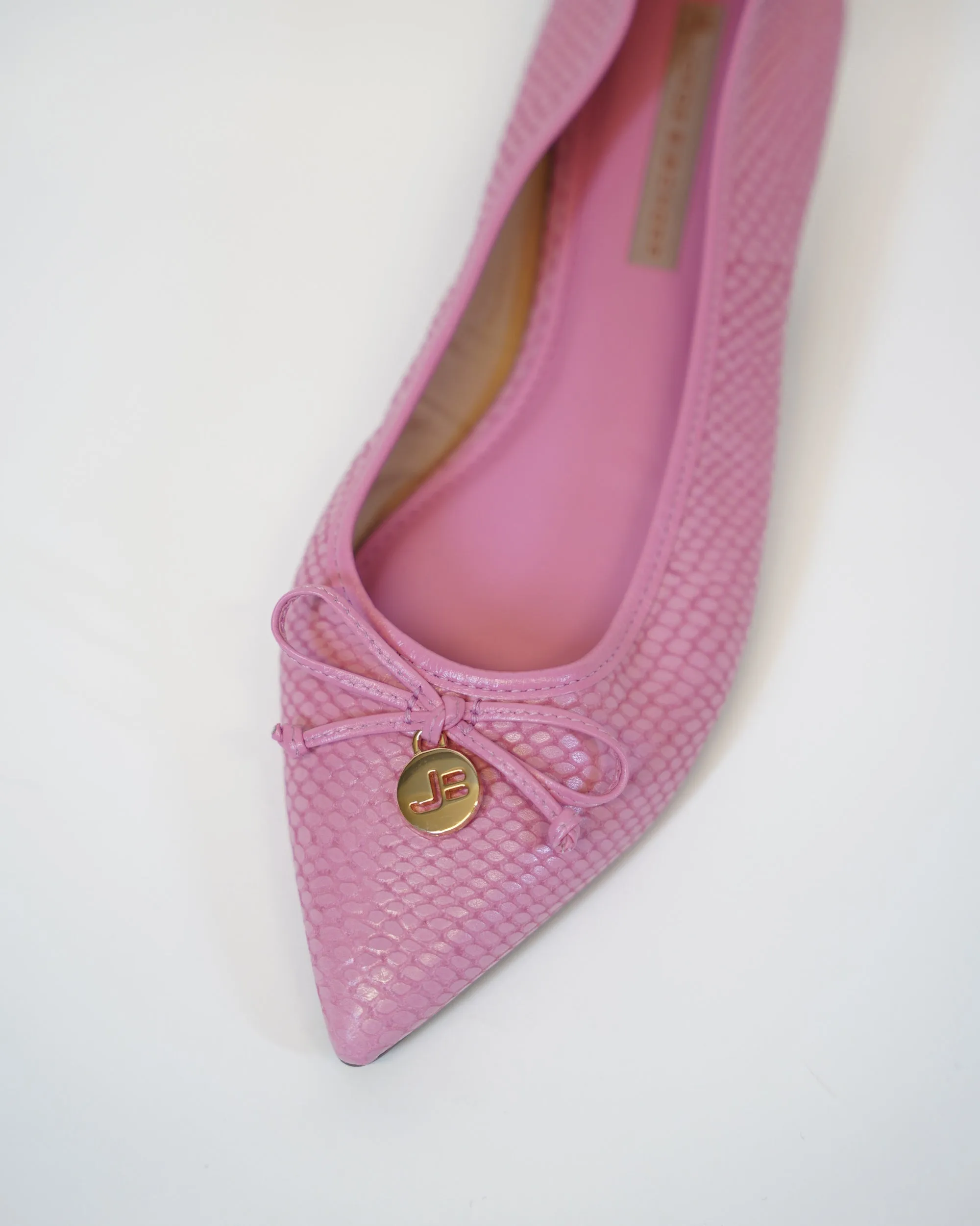 Pink Bow Front Ballerina Flat