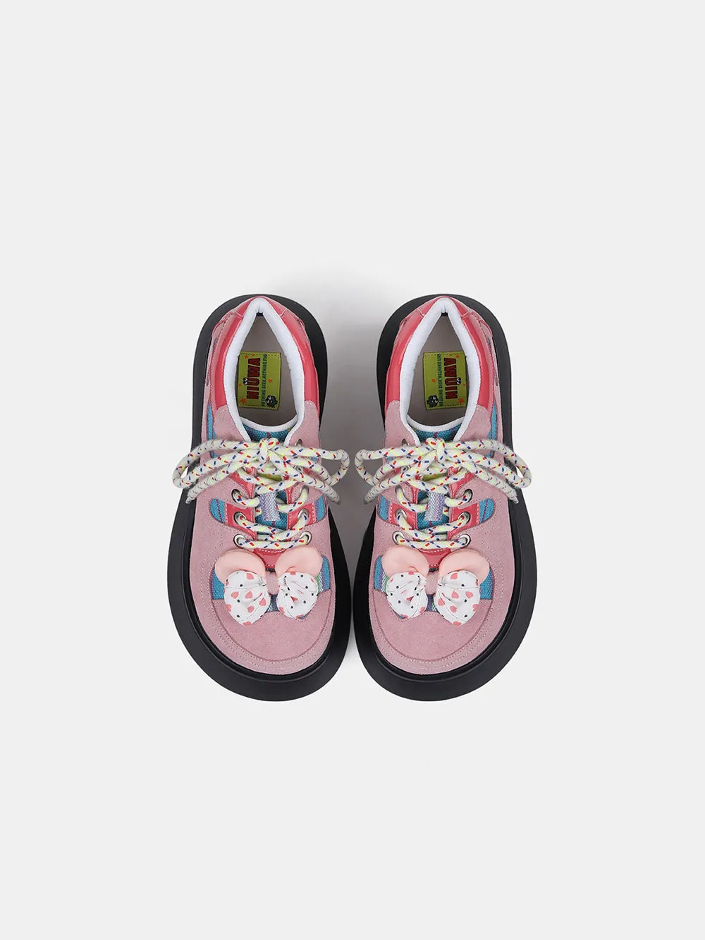 Pink Y2K Casual Flats with Round Toes