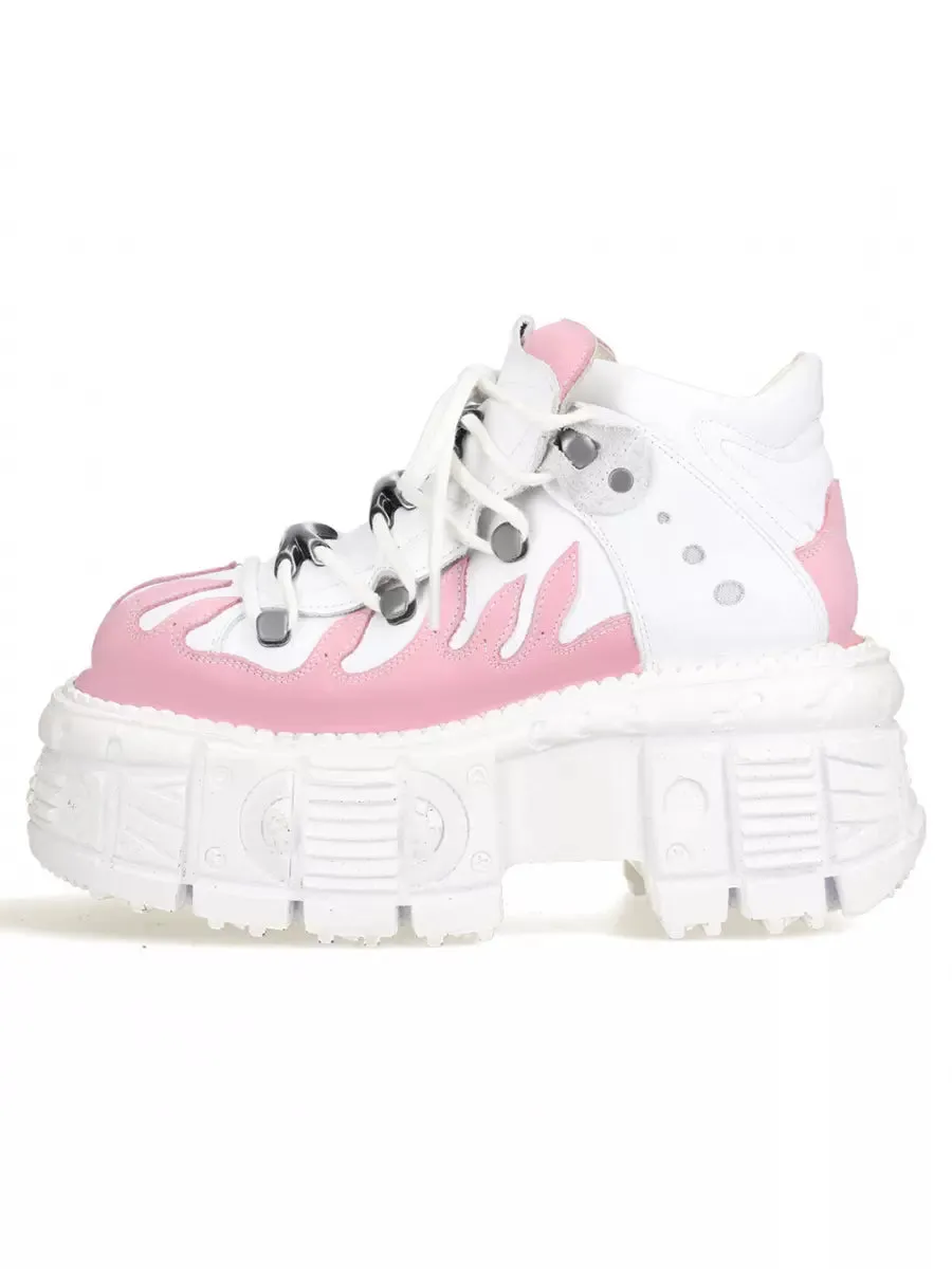 Punk Contrast Sneaker Platform Street Metal Color