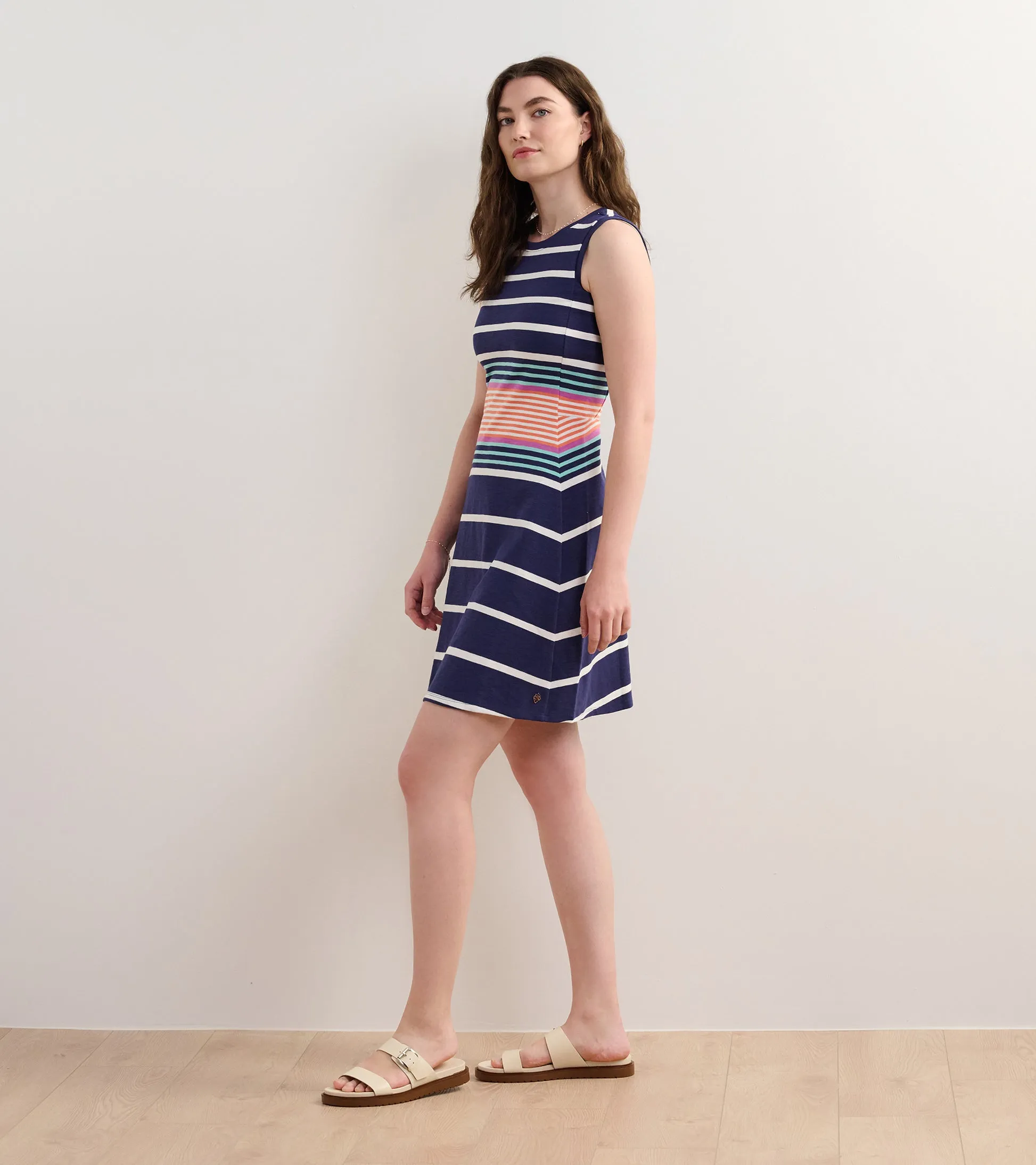 Sarah Dress in Sunset Stripes