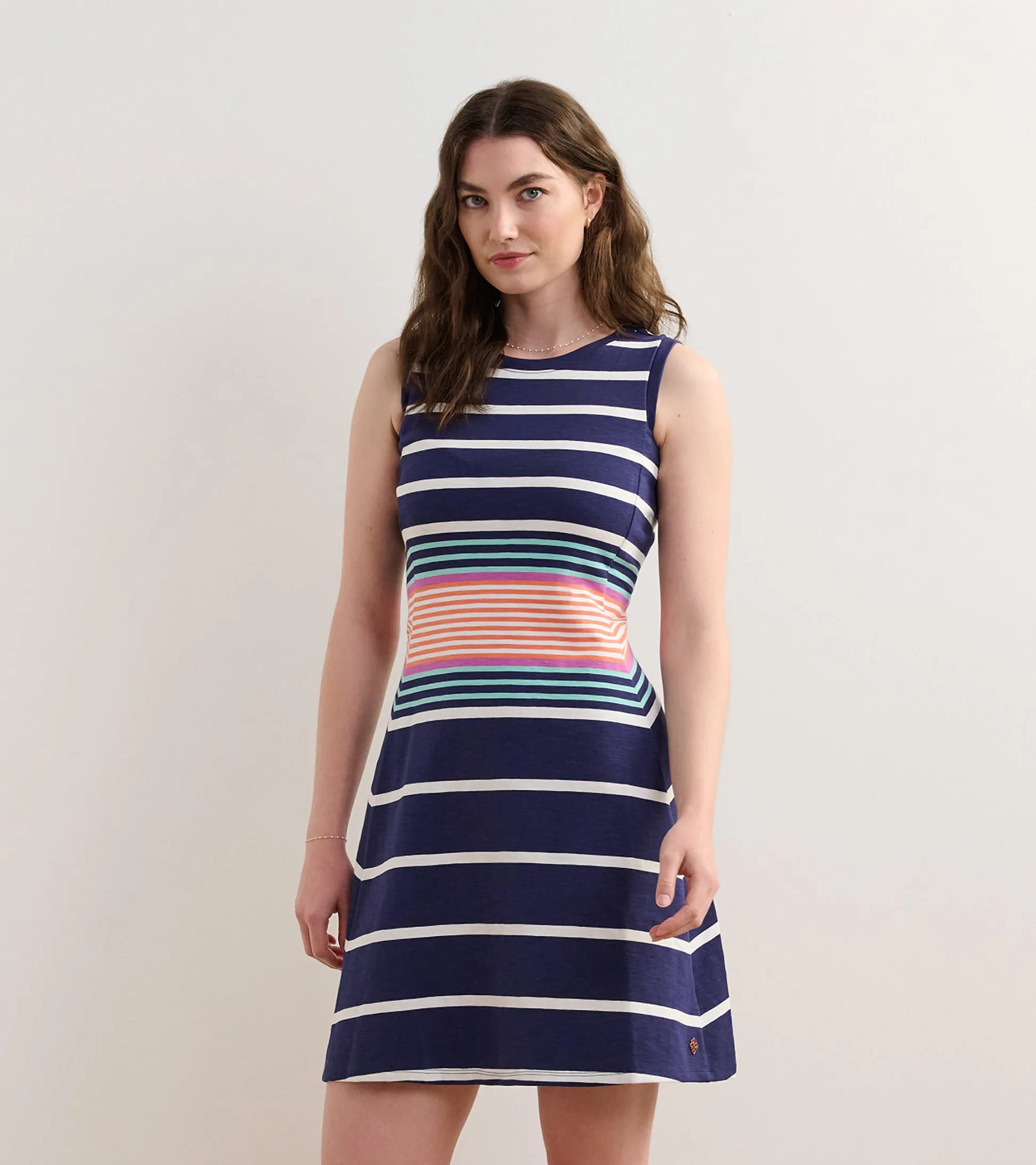 Sarah Dress in Sunset Stripes
