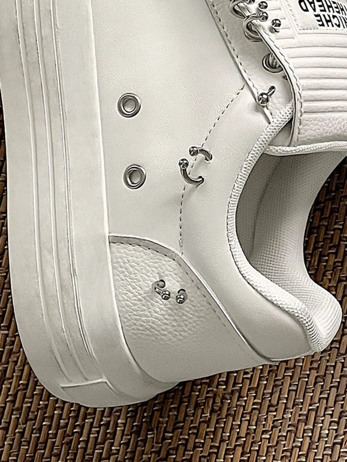 Sneakerhill Punk Metal Ring Platform Sneakers