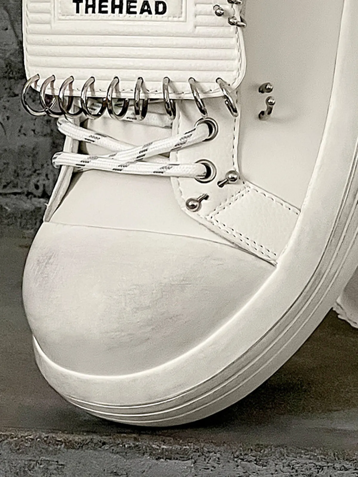Sneakerhill Punk Metal Ring Platform Sneakers