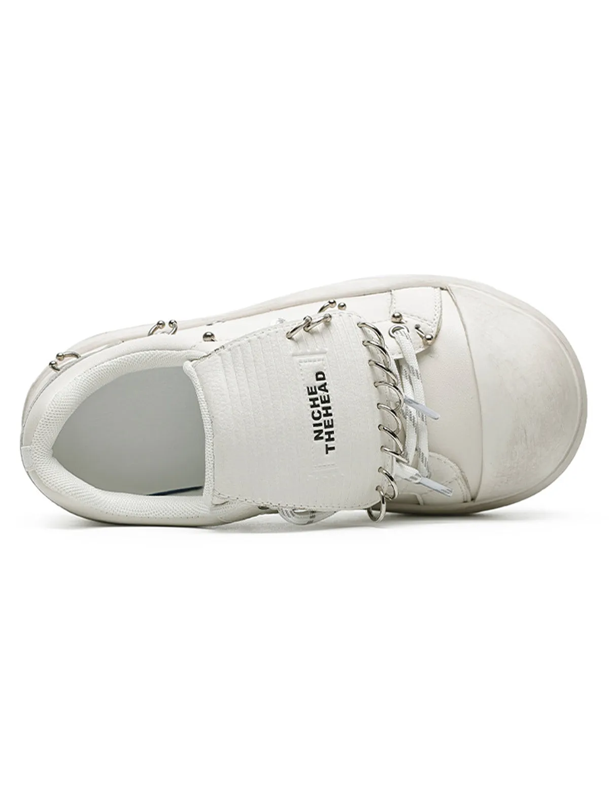 Sneakerhill Punk Metal Ring Platform Sneakers