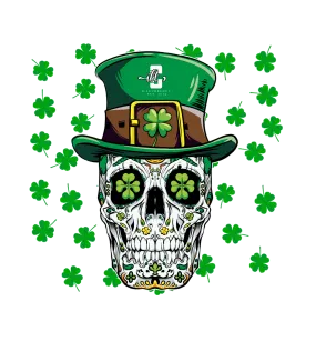 St. Pattys Collection Black T-Shirt (St pattys cool skeleton)